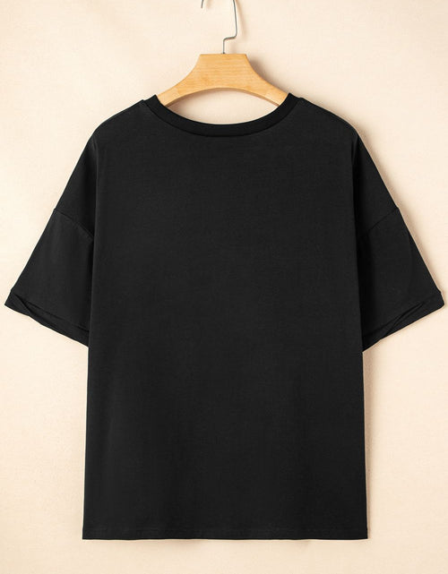 Load image into Gallery viewer, Sequin Strawberry High Low Half Sleeve Relaxed Fit T-Shirt
