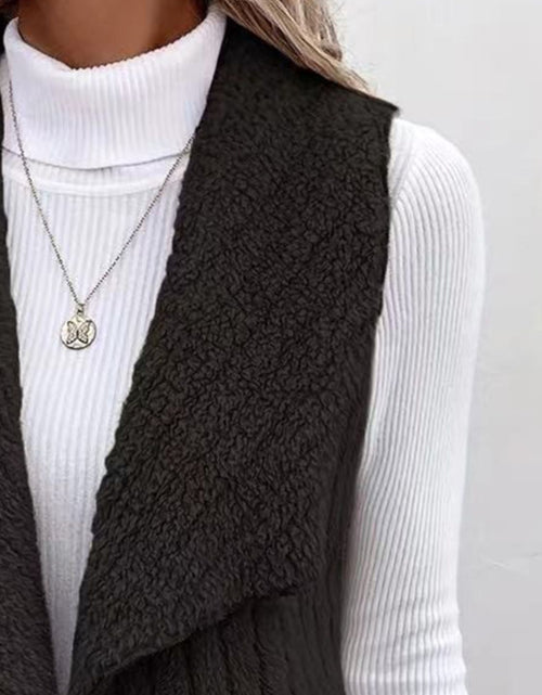 Load image into Gallery viewer, Open Front Fuzzy Vest Coat
