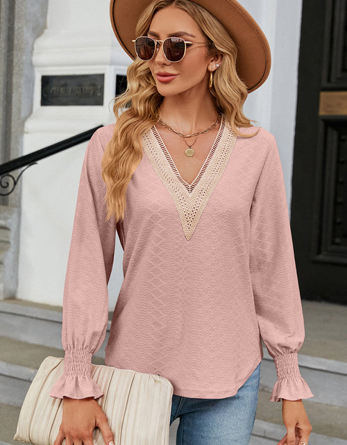 Load image into Gallery viewer, V-Neck Flounce Sleeve T-Shirt
