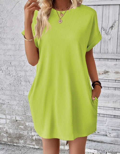 Load image into Gallery viewer, Round Neck Short Sleeve Mini Dress

