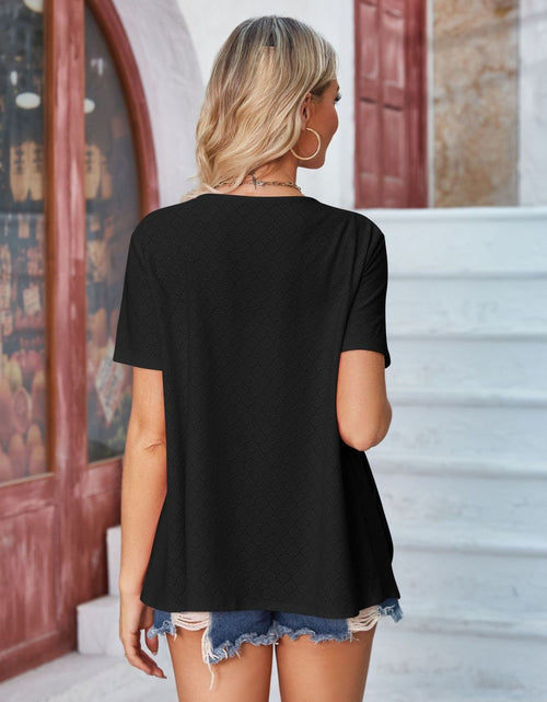 Load image into Gallery viewer, Eyelet Open Front Short Sleeve Cover Up
