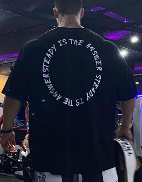 Load image into Gallery viewer, Men's Plus Size Letter Round Neck Half Sleeve T-Shirt

