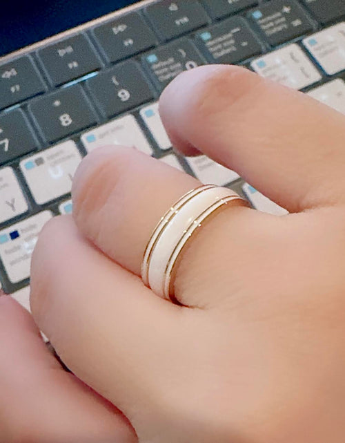 Load image into Gallery viewer, RG103W B.Tiff Plain White Ceramic Ring [Thin Band] by B.Tiff New York
