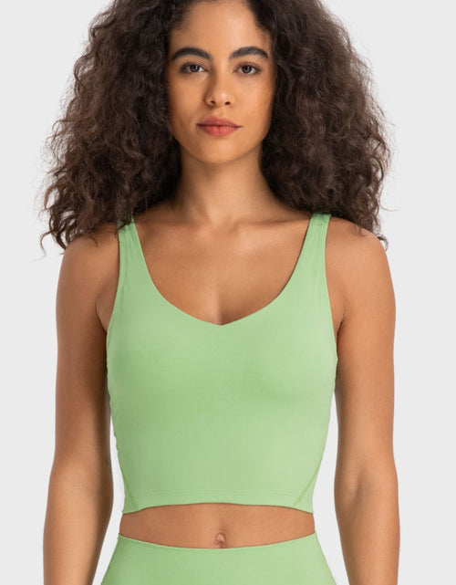Load image into Gallery viewer, Millennia Deep V-Neck Crop Sports Bra
