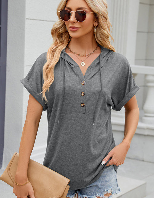 Load image into Gallery viewer, Florira Hooded Short Sleeve T-Shirt
