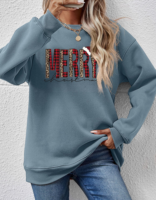 Load image into Gallery viewer, MERRY CHRISTMAS Round Neck Long Sleeve Sweatshirt
