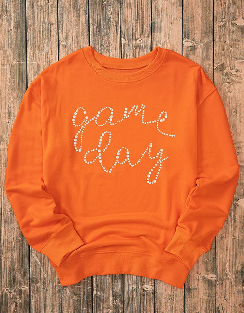 Load image into Gallery viewer, GAME DAY Round Neck Long Sleeve Sweatshirt
