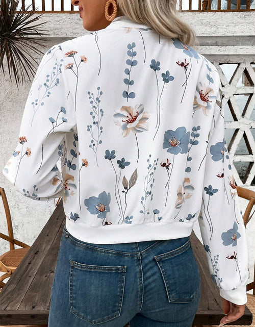 Load image into Gallery viewer, Printed Zip Up Long Sleeve Jacket
