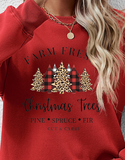 Load image into Gallery viewer, Graphic Round Neck Long Sleeve Sweatshirt
