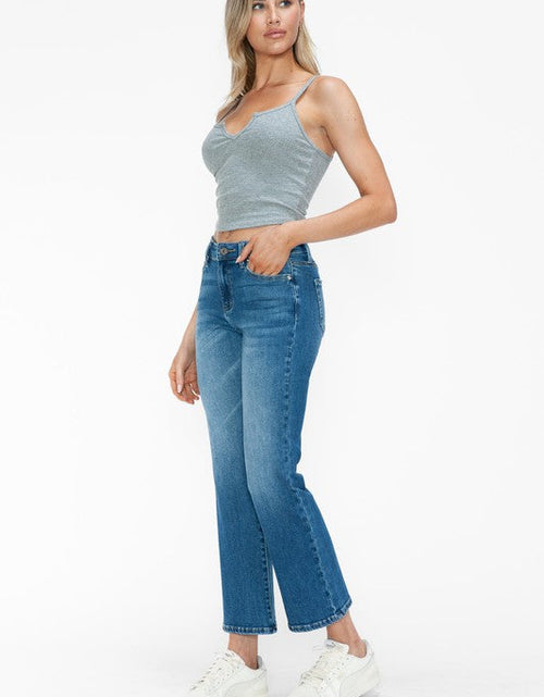 Load image into Gallery viewer, bytos Full Size Cat's Whiskers Mid Rise Ankle Jeans

