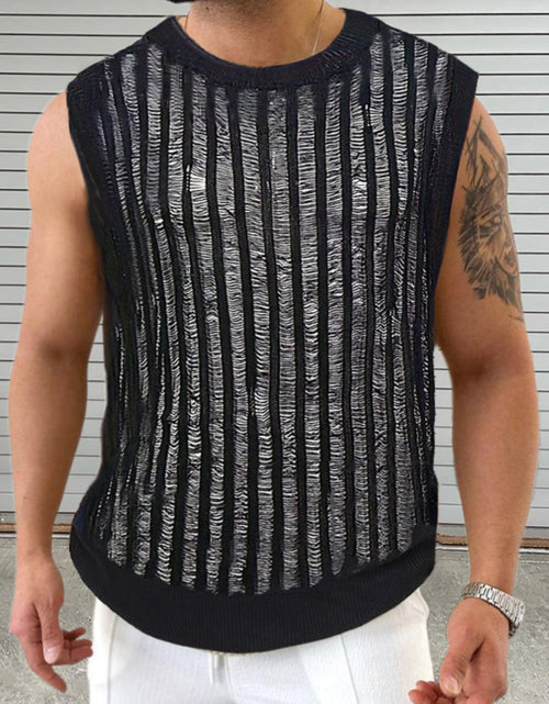 Load image into Gallery viewer, Men's Round Neck Hollow Out Sleeveless Top
