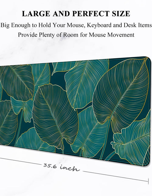 Load image into Gallery viewer, Extended Mouse Pad, XXL Gaming Mouse Pads, Large Big Mousepad Laptop Computer Keyboard Mat Desk Pad with Non-Slip Base Stitched Edge for Gaming Office, 35.5 X 15.7 Inch, Tropical Leaves

