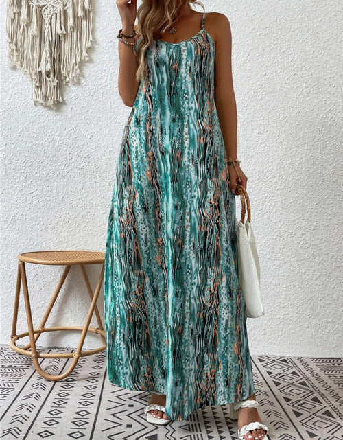 Load image into Gallery viewer, Full Size Printed Scoop Neck Maxi Cami Dress
