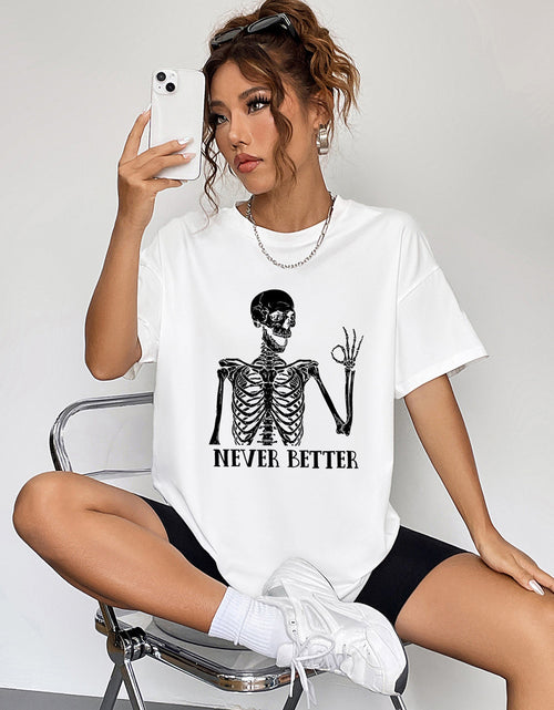 Load image into Gallery viewer, Round Neck Short Sleeve Never Better Graphic T-Shirt
