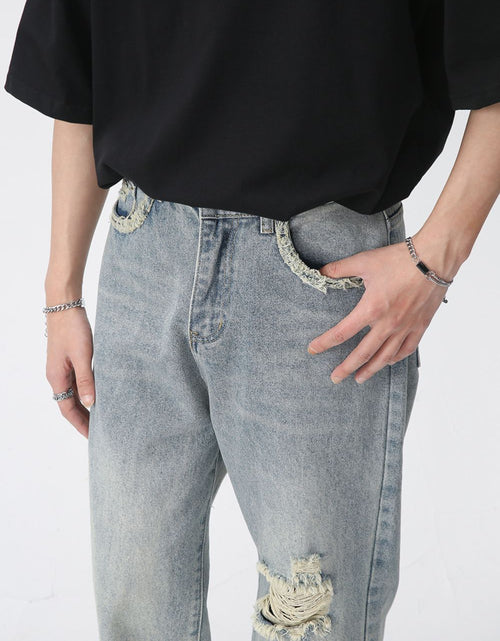 Load image into Gallery viewer, Distressed Mid Rise Men's Jeans
