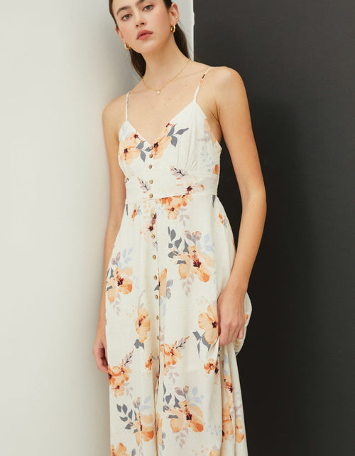 Load image into Gallery viewer, Be Cool Floral Button Down Cami Midi Dress
