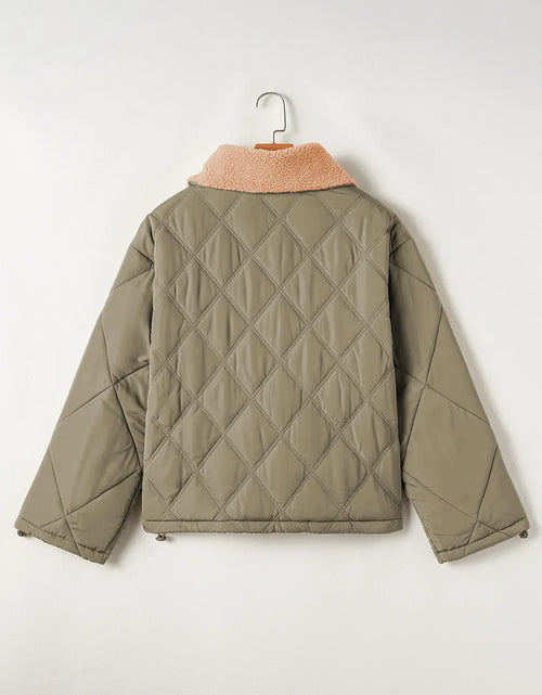 Load image into Gallery viewer, Drawstring Collared Neck Long Sleeve Winter Coat
