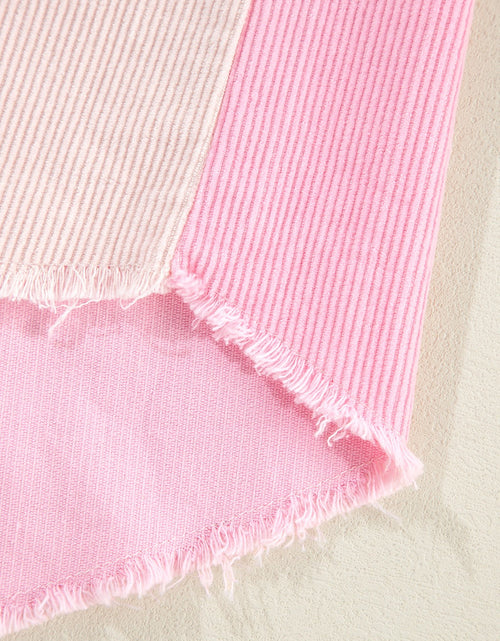 Load image into Gallery viewer, Two-tone Color Exposed Seam Corduroy Shacket
