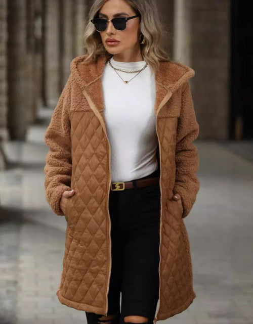 Load image into Gallery viewer, Texture Zip Up Long Sleeve Hooded Coat
