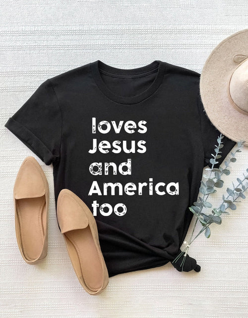 Load image into Gallery viewer, Letter Graphic Round Neck Short Sleeve T-Shirt
