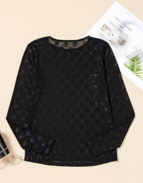 Load image into Gallery viewer, Bow Round Neck Long Sleeve Top
