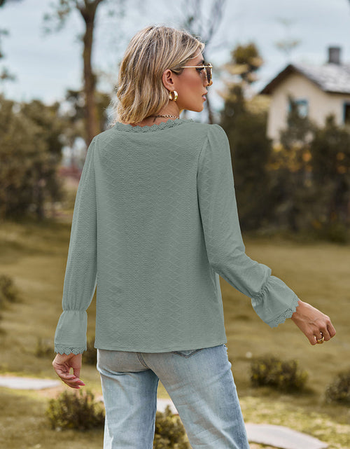 Load image into Gallery viewer, V-Neck Flounce Sleeve Blouse
