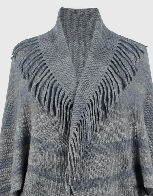 Load image into Gallery viewer, Fringe Detail Open Front Poncho

