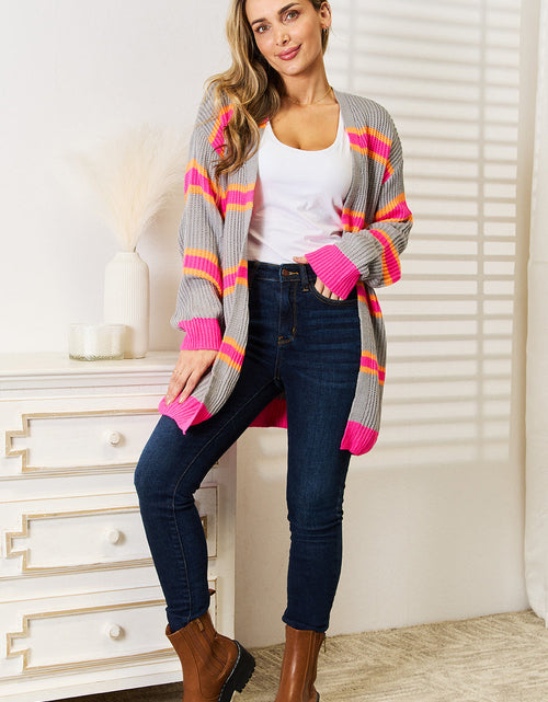 Load image into Gallery viewer, Woven Right Ribbed Long Sleeve Cardigan
