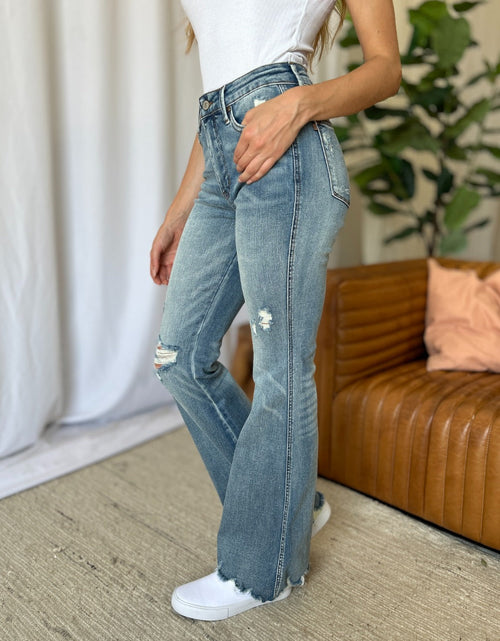 Load image into Gallery viewer, Judy Blue Full Size Medium Rise Tummy Control Destroy Flare
