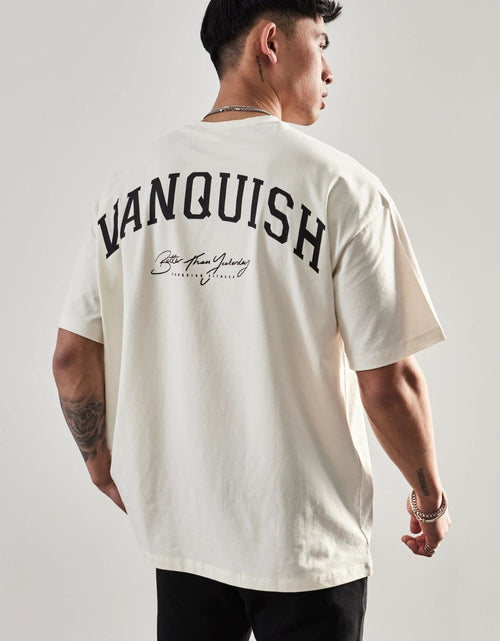 Load image into Gallery viewer, Men's Plus Size Letter Graphic Round Neck Half Sleeve T-Shirt
