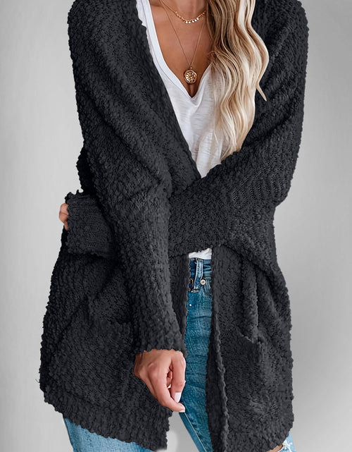Load image into Gallery viewer, Double Take Pocketed Open Front Long Sleeve Cardigan
