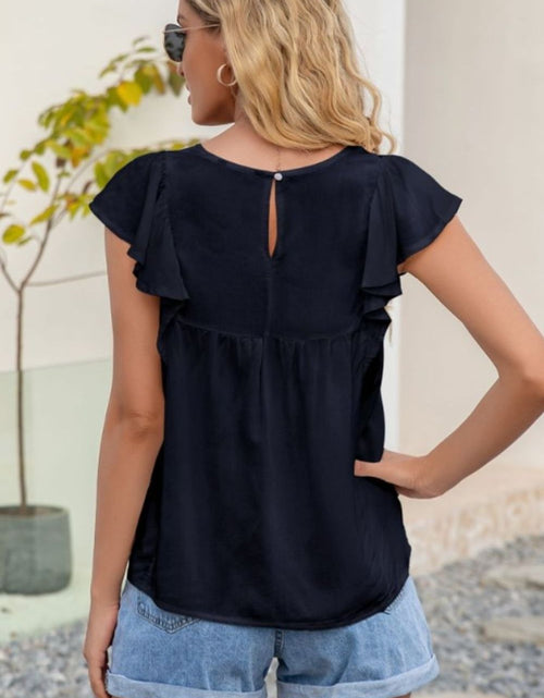 Load image into Gallery viewer, Ivy Lane Contrast Print Butterfly Sleeve Top
