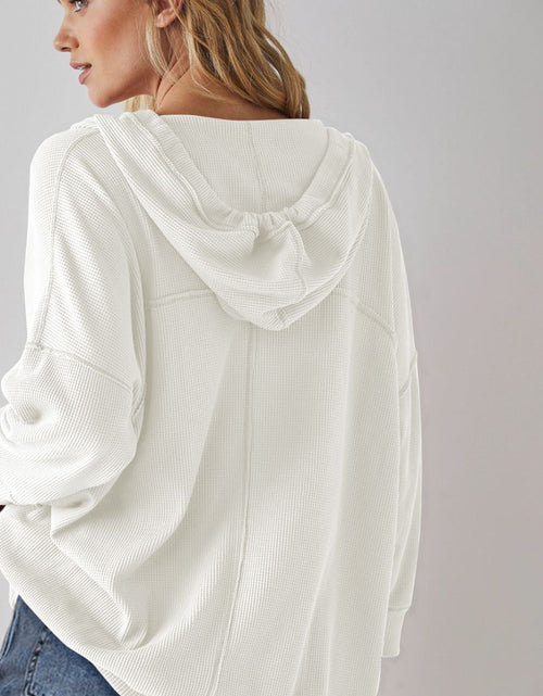 Load image into Gallery viewer, Exposed Seam Drawstring Long Sleeve Hoodie
