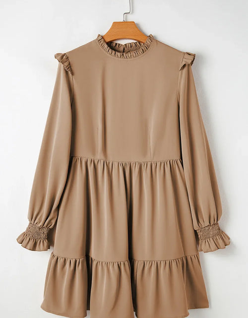 Load image into Gallery viewer, Frill Round Neck Flounce Sleeve Mini Dress
