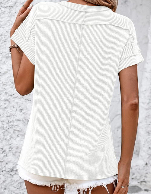 Load image into Gallery viewer, Mandy Striped Round Neck Short Sleeve T-Shirt
