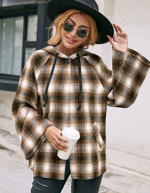 Load image into Gallery viewer, Ivy Lane Pocketed Plaid Long Sleeve Hooded Jacket
