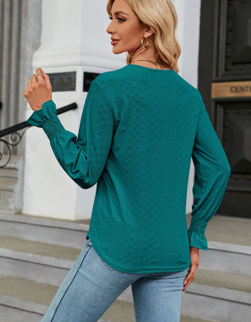 Load image into Gallery viewer, V-Neck Flounce Sleeve Blouse
