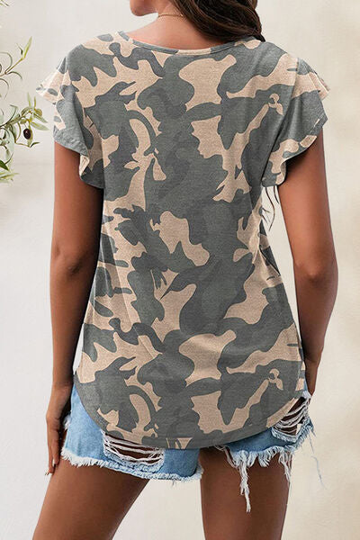 Load image into Gallery viewer, Printed Round Neck Short Sleeve T-Shirt
