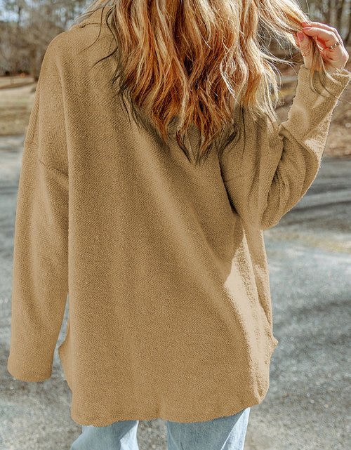 Load image into Gallery viewer, Pocketed Button Up Droppped Shoulder Jacket
