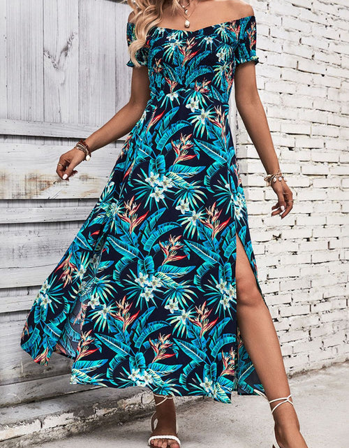 Load image into Gallery viewer, Perfee Floral Off-Shoulder Slit Dress
