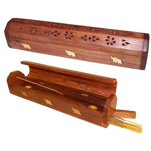 Load image into Gallery viewer, Incense Burner - Storage Wooden Box ~  elephant by OMSutra
