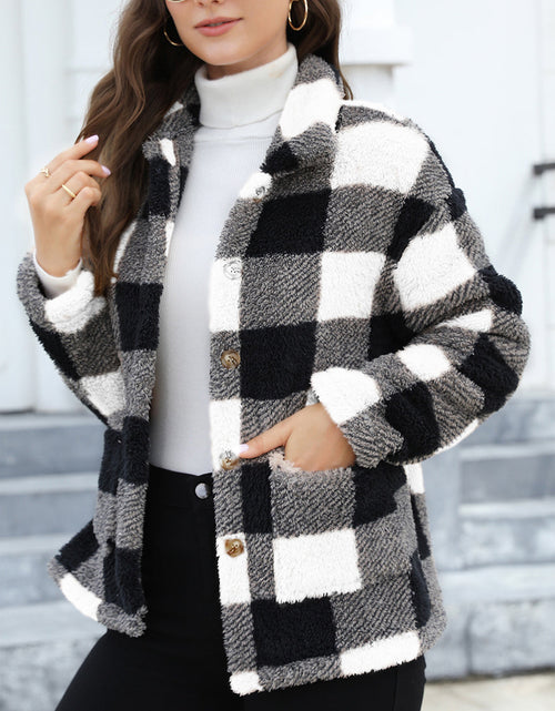 Load image into Gallery viewer, Button Up Drop Shoulder Fuzzy Jacket
