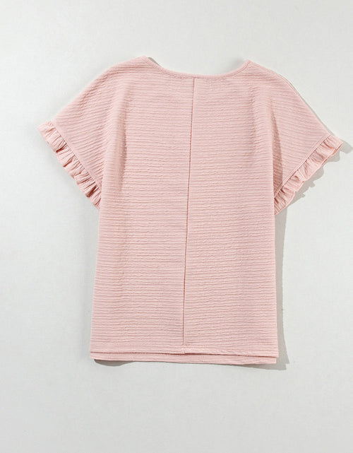 Load image into Gallery viewer, Round Neck Frill Short Sleeve T-Shirt
