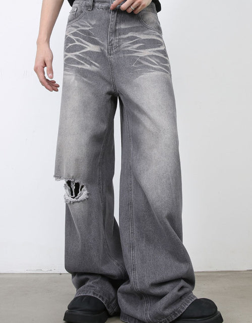 Load image into Gallery viewer, Men's Distressed Wide Leg Jeans
