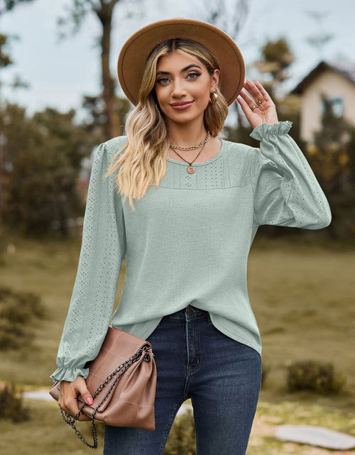 Load image into Gallery viewer, Round Neck Puff Sleeve Blouse
