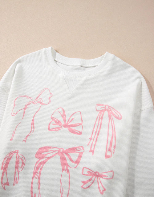 Load image into Gallery viewer, Bow Round Neck Long Sleeve Sweatshirt
