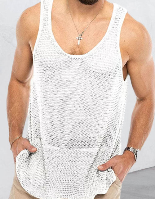 Load image into Gallery viewer, Men's Plus Size Round Neck Wide Strap Tank
