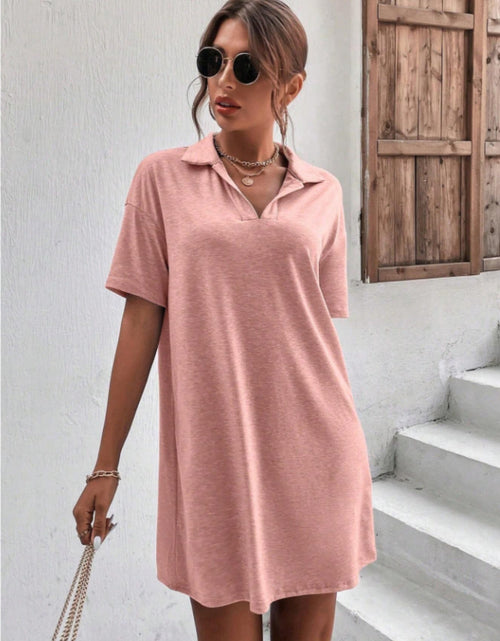 Load image into Gallery viewer, Johnny Collar Short Sleeve Polo Dress
