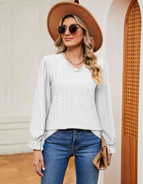 Load image into Gallery viewer, V-Neck Flounce Sleeve Blouse
