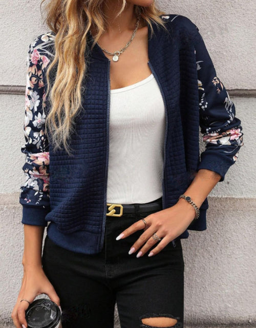 Load image into Gallery viewer, Printed Zip Up Long Sleeve Jacket
